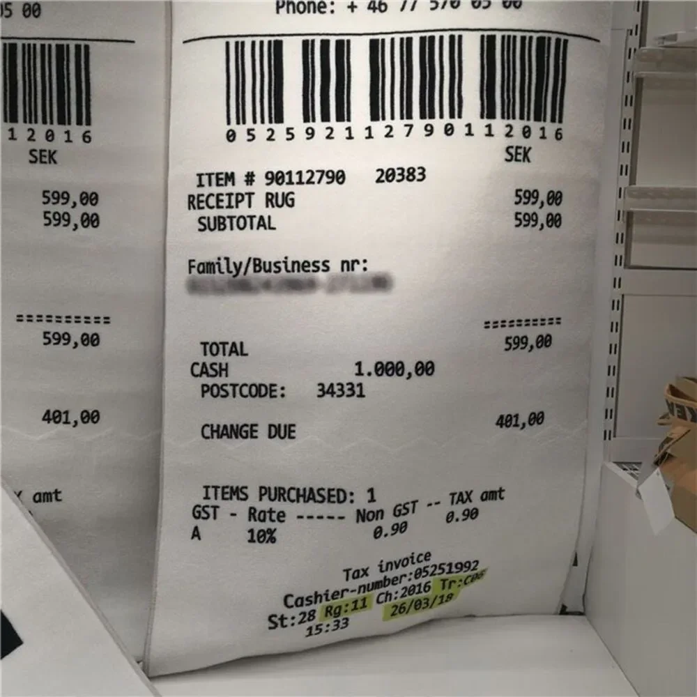IKEA Reciept Rug White